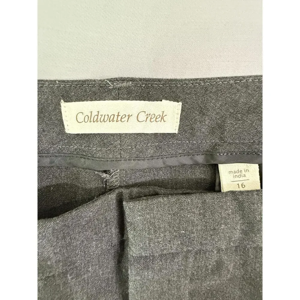 Coldwater Creek Pants Women Size 16 Dark  Gray Pants Stretch Bootcut Business